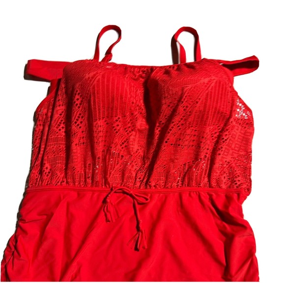 Swim by Cacique Off The Shoulder Blouson Swimsuit One Piece Bandeau Bra 46DD - Picture 5 of 16